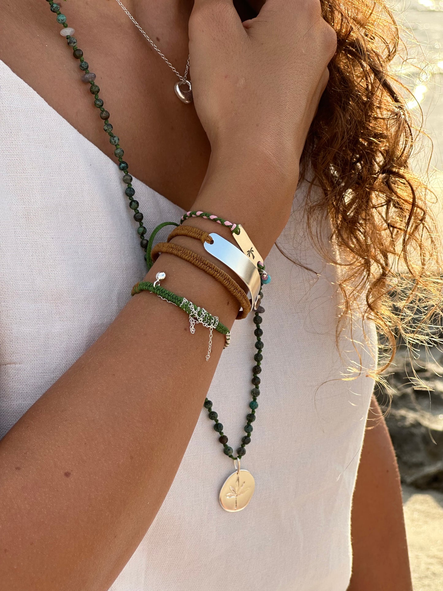Double-wrap Silver Bar Bracelet