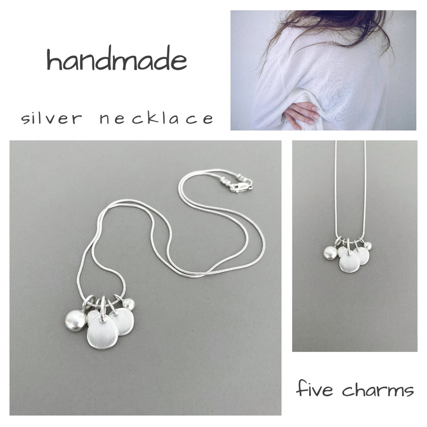 Five Charms Silver Necklace