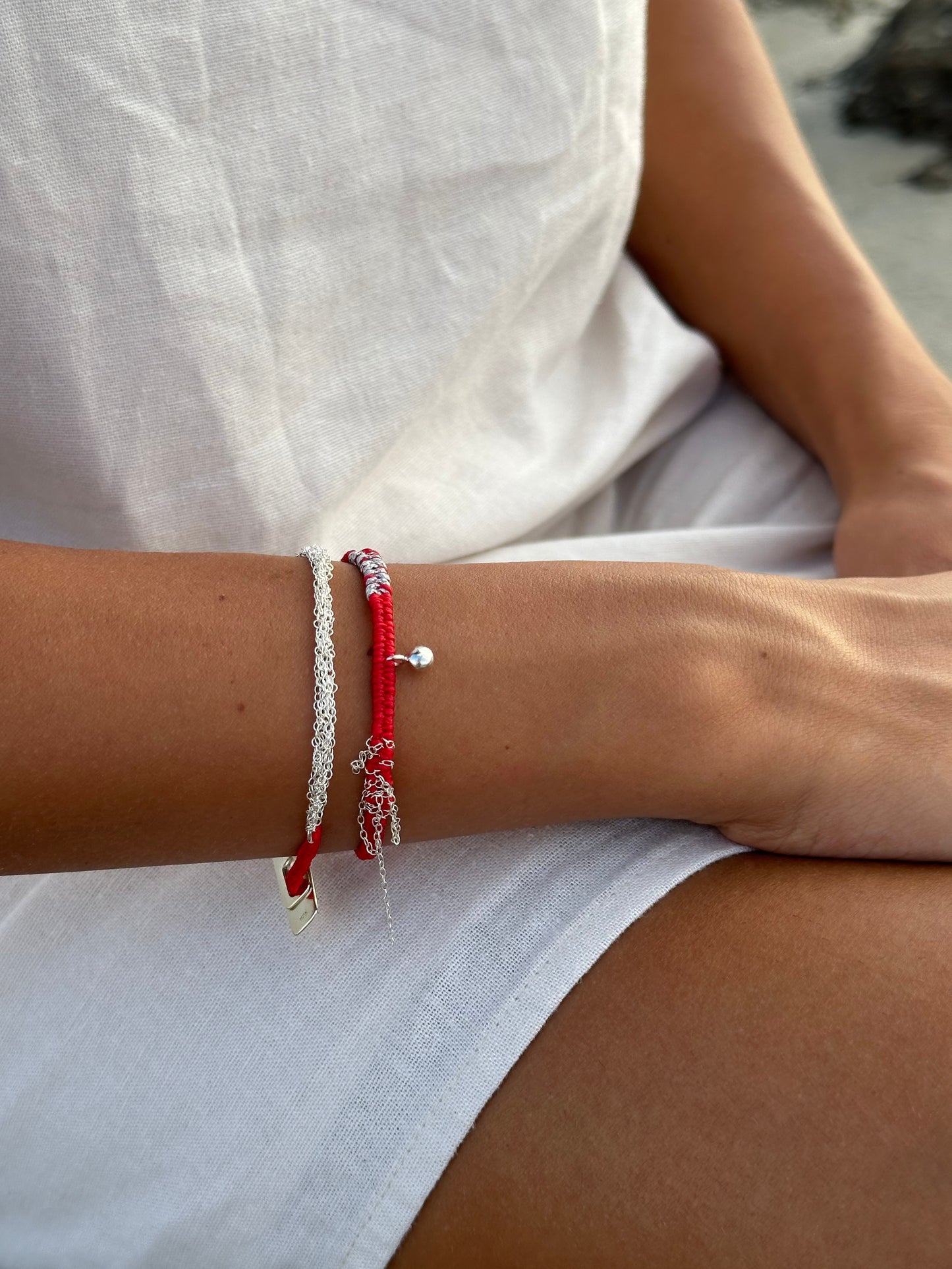 Braided Silver Chain Bracelet