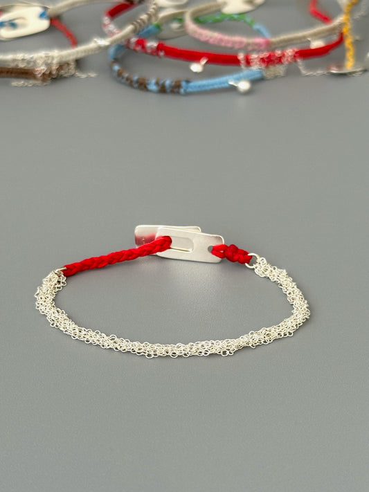 Braided Silver Chain Bracelet