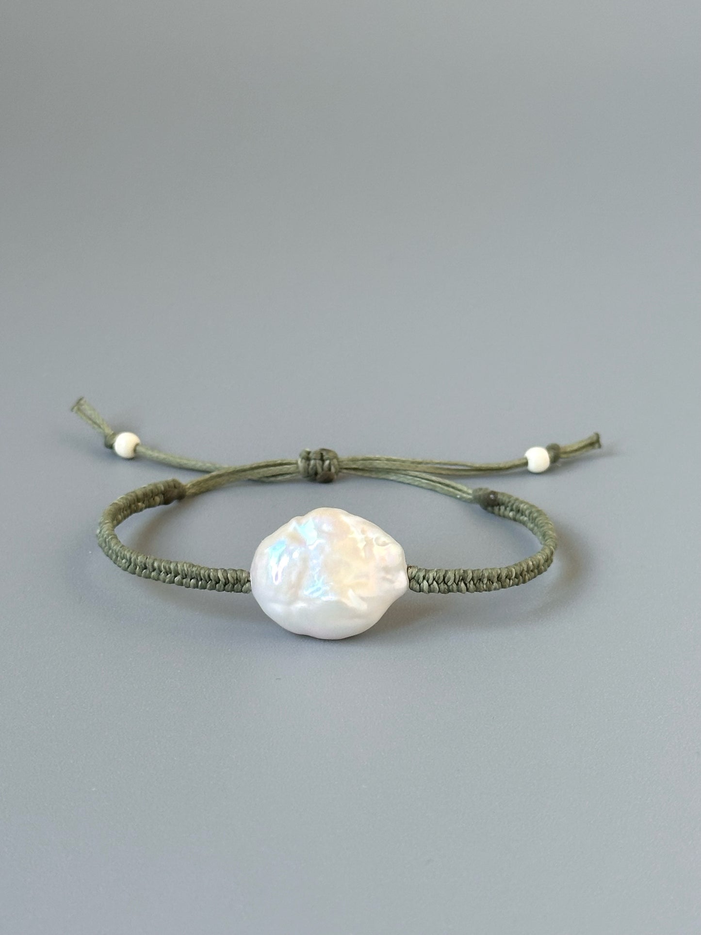 Natural Pearl Bracelet in Sage