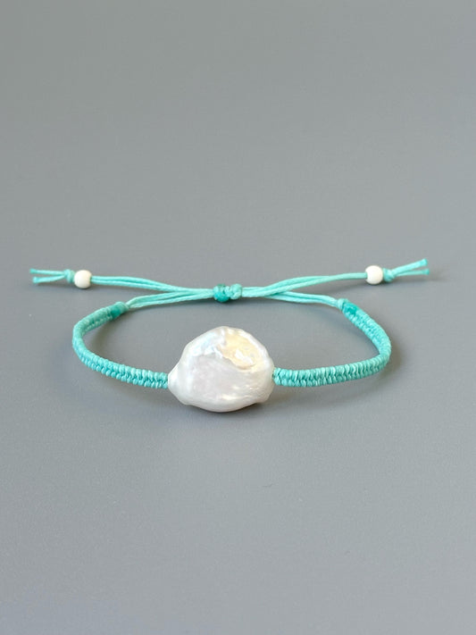 Natural Pearl Bracelet in Aqua